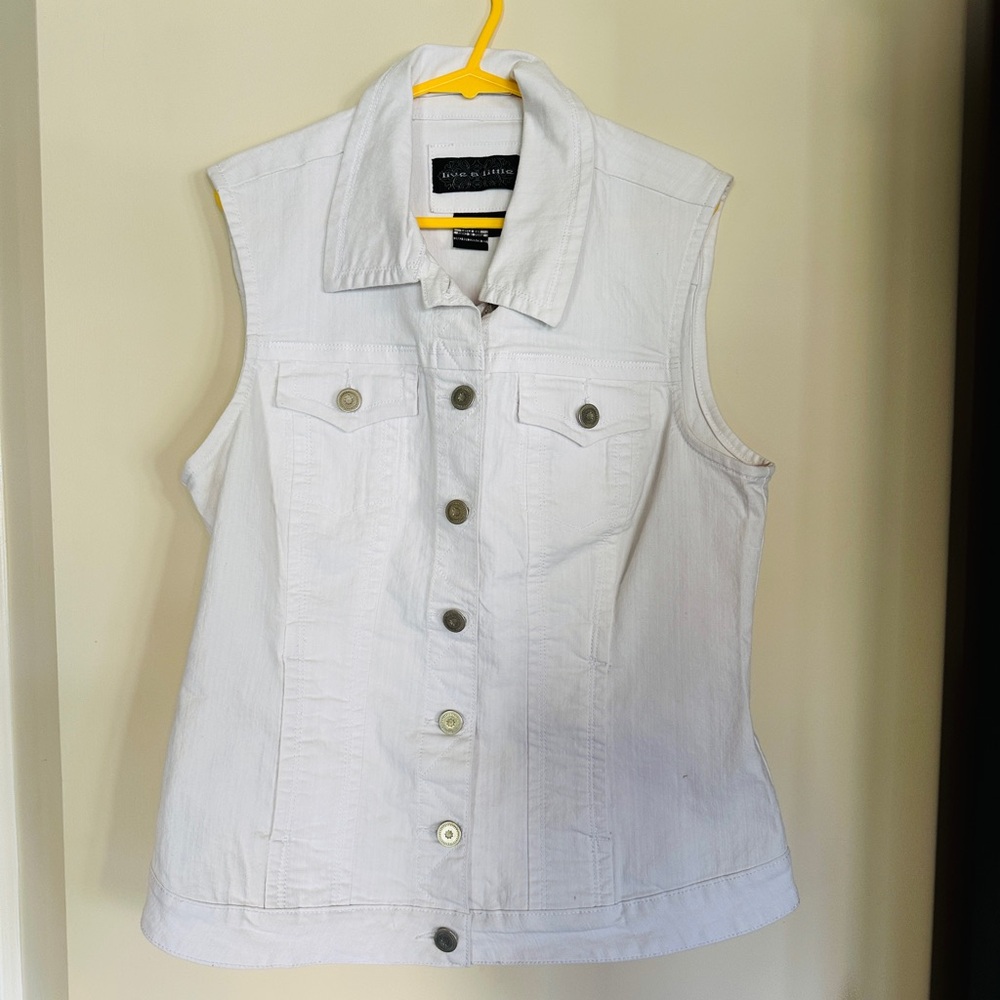 Live a Little Ivory Denim Vest